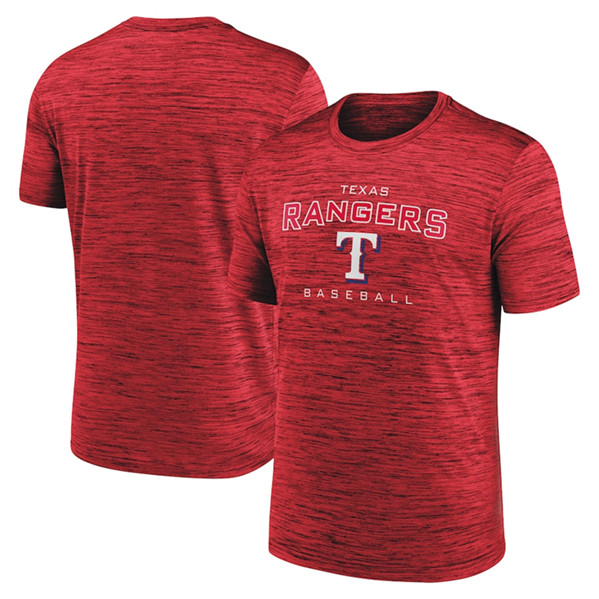 Men's Texas Rangers Red Velocity Practice Performance T-Shirt